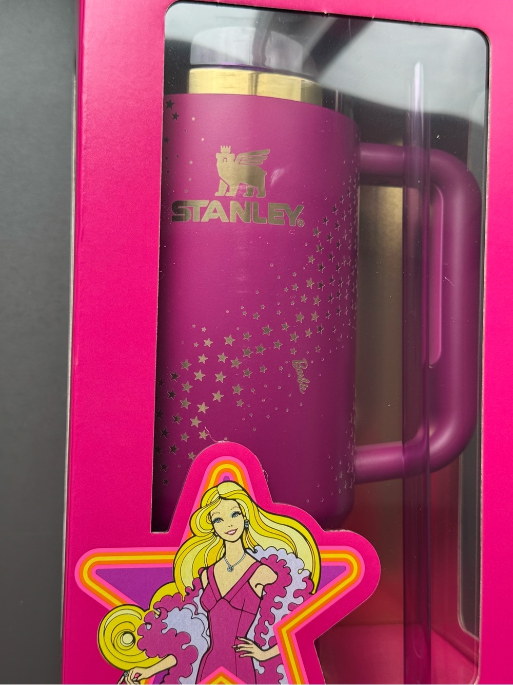 Stanley x Barbie '70s Superstar Purple Pink 40 Oz Quencher Tumbler NIB Ltd Ed - Picture 9 of 14